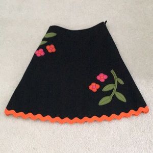 Sara Jane black wool skirt with beautiful detail
